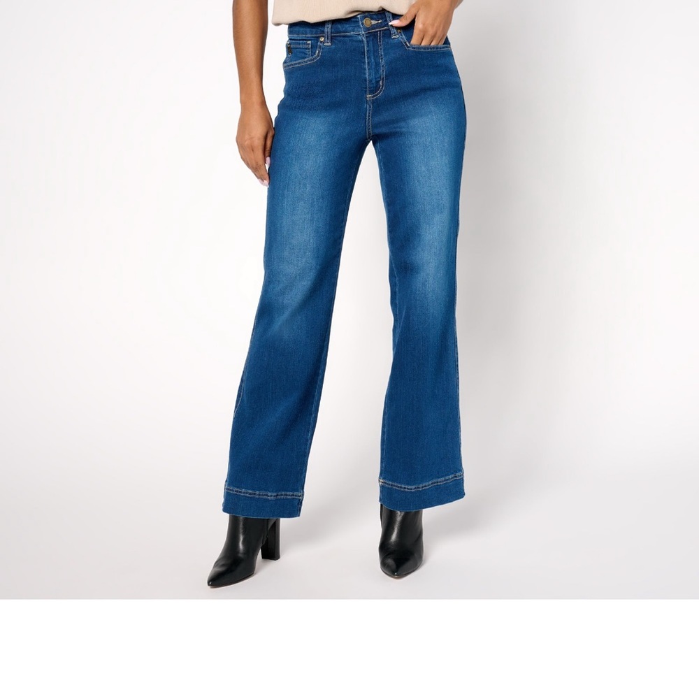 Belle by Kim Gravel TripleLuxe Trouser Jeans in Rinse Wash Color